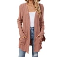 thumbnail image 2 of Gubotare Cardigans pour Femmes Légers à devant Ouvert Cardigans Décontractés Amples Chandail d'Automne 2025 avec Poches (Rose,P), 2 of 8