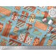 thumbnail image 2 of Soimoi Blue Velvet Fabric Dot & Gift Box Party Print Sewing Fabric Yard 58 Inch Wide, 2 of 3