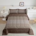 thumbnail image 1 of Erosebridal Brown Stripes Geometric Bedding Sets with Comforter, Chic Abstract Comforter Sets, Chic Dots Down Comforter, Breathable Room Decoration, 2pcs, 1 of 8