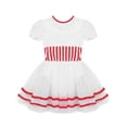thumbnail image 2 of Mufeng Robe Tutu Tournoyante de Ballet pour Filles Juniors, Manches Bouffantes Courtes en Dentelle, Récital de Danse, Fête, Cosplay, Tutu Rouge 6, 2 of 8