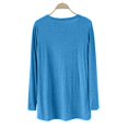thumbnail image 3 of Breezora Ladies V Neck Modal Asymmetrical Long Sleeve Open Front Cardigan Sweater Sky Blue, 3 of 6