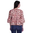 thumbnail image 2 of Moomaya T-Shirt à Col Rond pour Femmes à Manches Évasées, Haut Court en Coton Imprimé, Haut Décontracté, 2 of 4