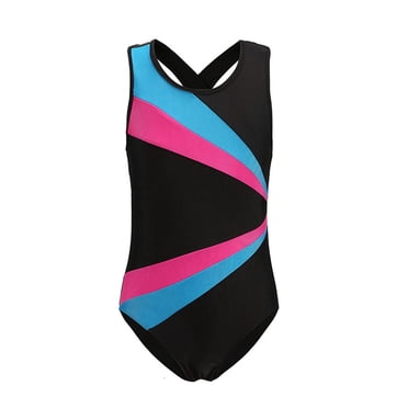 YOUSNH Justaucorps de Noël pour Filles pour Tenues de Gymnastique Enfants 1 Pce Tenue de Danse Colorée Combinaison pour Filles Combinaisons Bleu 5-6 Ans
