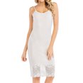 thumbnail image 1 of Femmes Écharpe Dentelle Couture Ourlet U Cou Couleur Unie Robe Midi, 1 of 5