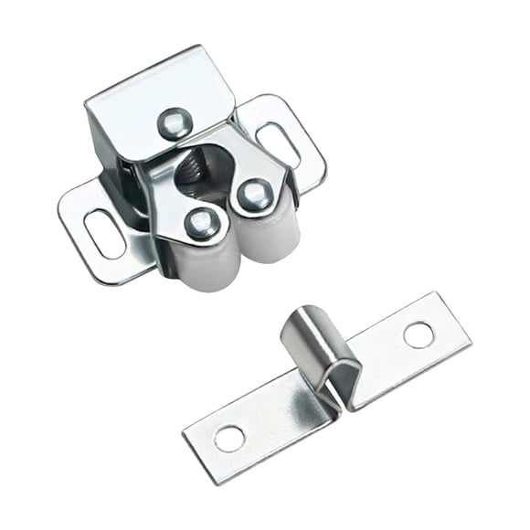 Cabinet Door Beads, Usavan Double-Wheel Spring Buckle Stainless Steel Cabinet Lock, Non-Fade Electroplated Nylon Bead Snap for Wardrobe Cabinet Shoe Cabinet Installation