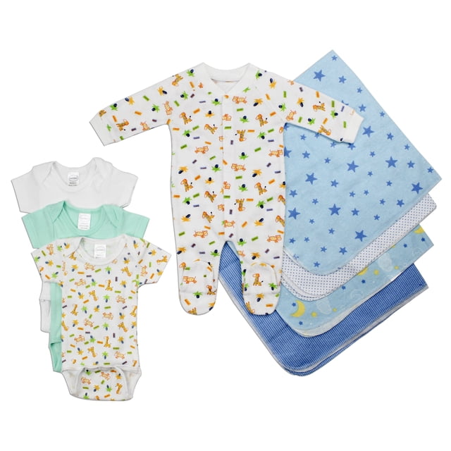 Bambini Ensemble Layette 8 Pcs pour Nouveau-Né Garçon, Cadeau de Shower de Bébé