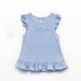 thumbnail image 2 of LLYWEY Toddler Girls Ruffle Tops, Baby Girl Linen Ruffles Hem Sleeveless T-Shirts, Kids Solid Color Keyhole Back Summer Round Neck Sleeveless Loose Casual Blouses Shirts, Style-T-12, Light Blue, 3T, 2 of 9