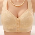 thumbnail image 3 of Lenpel Front Closure Bras for Women Wireless Lace Full Coverage Plus Size Pus up Bras Supportive Everyday Bralettes(Beige,4X-Large), 3 of 4