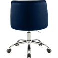 thumbnail image 4 of Meridian Furniture Arden Chaise de Bureau Pivotante Réglable en Velours Bleu Marine et Chrome, 4 of 6