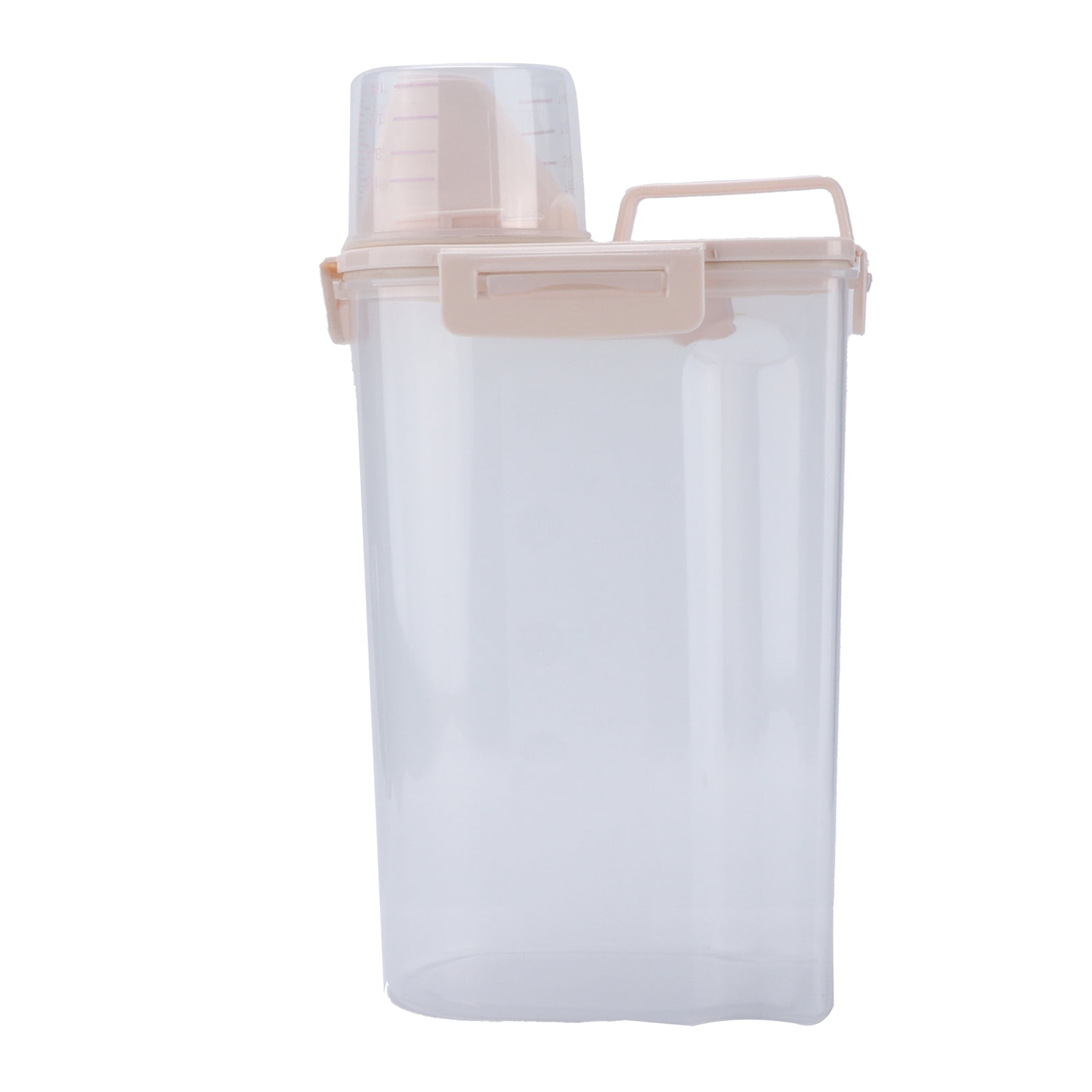 Seau de Stockage de Nourriture pour Chien, Résistant à l'Humidité, Facile à Verser, Récipient Translucide avec Couvercle, Tasse à Mesurer pour Stocker la Nourriture pour Animaux