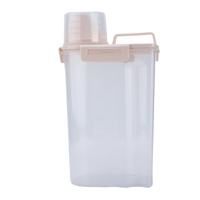 Seau de Stockage de Nourriture pour Chien, Résistant à l'Humidité, Facile à Verser, Récipient Translucide avec Couvercle, Tasse à Mesurer pour Stocker la Nourriture pour Animaux