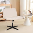 thumbnail image 3 of NiamVelo Chaise Croisée, Grande Chaise de Bureau Sans Roulettes Chaise de Coiffeuse Chaise d'Ordinateur Réglable Chaise de Travail Moderne Chaise de Bureau Sans Accoudoirs pour Adultes (Beige), 3 of 9