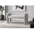 thumbnail image 2 of Meridian Furniture Banc en Tissu Gris Stefano, 2 of 8