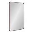 thumbnail image 1 of Kate and Laurel Zayda Radius Rectangle Framed Wall Mirror, Walnut Brown 24x36, 1 of 8