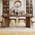 thumbnail image 3 of Tribesigns 63" Dining Table, Rustic Wood Dinner Eating Table for Kitchen, Dining Room, Walnut, 3 of 5