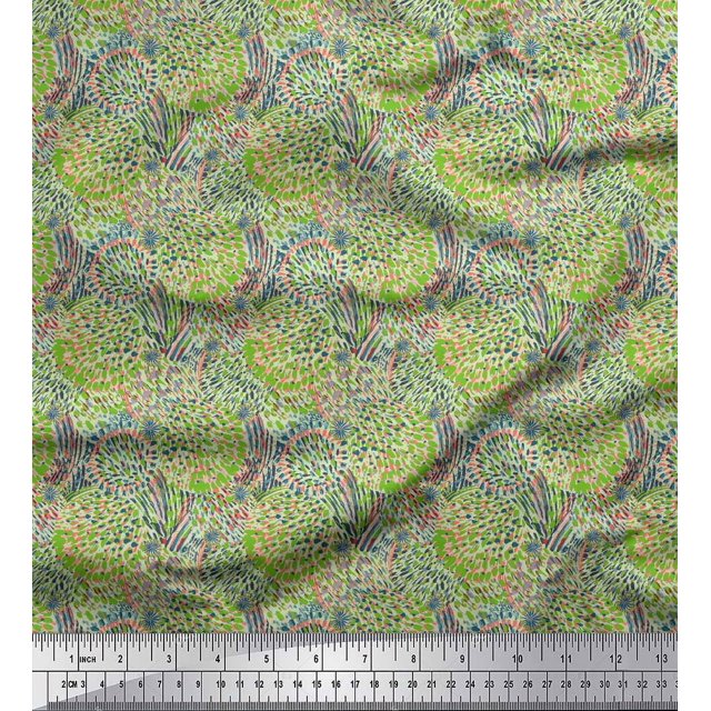 Soimoi Cotton Poplin Fabric Brush Stroke Abstract Decor Fabric Printed Yard 56 Inch Wide
