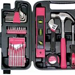Apollo Tools DT9408P 53 Piece Household Tool Set with Wrenches, Precision Screwdriver Set and Most Reached for Hand Tools in Storage Case Pink Ribbon