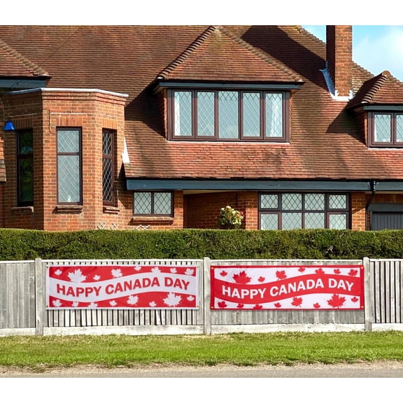 Joyeuse Fête du Canada, Bannières Joyeuse Fête du Canada, Décorations Canadiennes du 1er Juillet, 2 Pcs Bannières Joyeuse Fête du Canada pour Journées Spéciales du Canada
