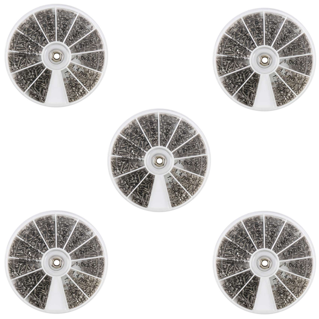 5000 Pcs Ensemble de Vis en Acier Inoxydable Assortiment de Vis pour Machine à Vis pour PC Lunettes Téléphone Mobile