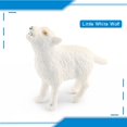 thumbnail image 2 of Simulation White Wolf Modèle Animal Loup Rugissant Statique Louveteau Loup Marchant Décoration de Table de Sable de Bureau, 2 of 2