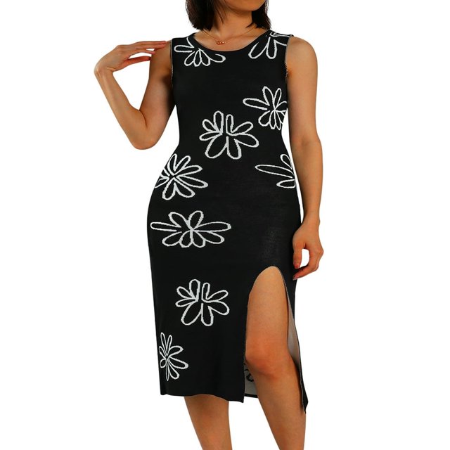 Femmes Été Licol Robe Bodycon Vintage Split Backless Robes Midi