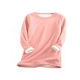 thumbnail image 1 of Hauts à Enfiler en Polaire pour Femmes Col Rond Manches Longues Doublé Sherpa Décontracté Chaud Loungewear Chandail en Molleton, 1 of 3