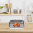 thumbnail image 2 of 1 Set Stainless Steel Baking Tray with Rack Practical Tray Baking Dish (Silver), 2 of 7