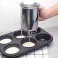 thumbnail image 1 of Professional Handheld Stainless Steel Pancake Batter Funnel Dispenser for Baking Cupcakes Waffles Cakes Muffins, 1 of 6
