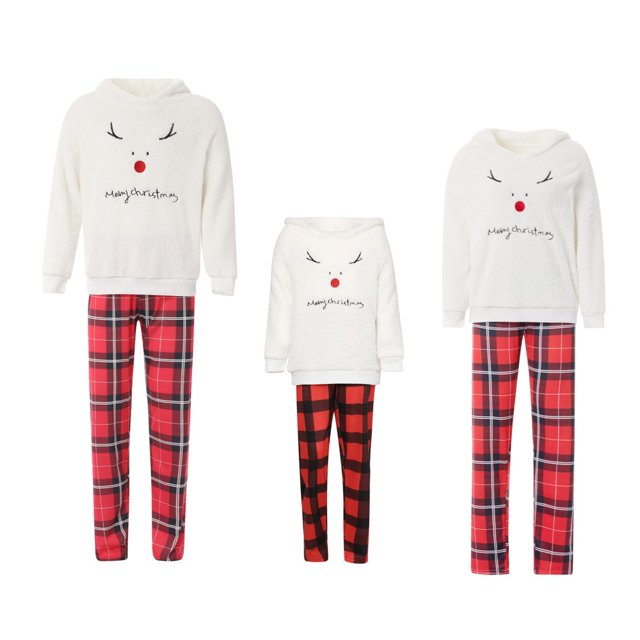 Pyjamas de Noël Assortis pour la Famille Ensemble Haut et Pantalon de Fête Pyjama
