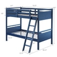 thumbnail image 2 of Costway Twin Over Twin Bunk Bed Convertible 2 Individual Beds Wooden Navy, 2 of 10