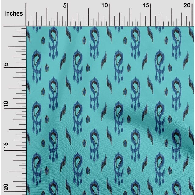 oneOone Polyester Lycra Fabric Paisley Ikat Print Sewing Fabric BTY 56 Inch Wide