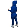 thumbnail image 4 of MAWCLOS Ladies Two Piece Outfit Drawstring Tracksuit Sets Long Sleeve Jogger Set Straight Leg Sports Hooded Neck Sweatsuits Blue XL, 4 of 4