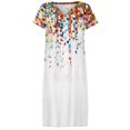 thumbnail image 4 of SMihono Robe d'Été Bohème pour Femmes Grande Taille Robes à Manches Courtes Mode Fleurs Imprimées Taille Robe d'Été Col en V Longueur Genou, 4 of 5