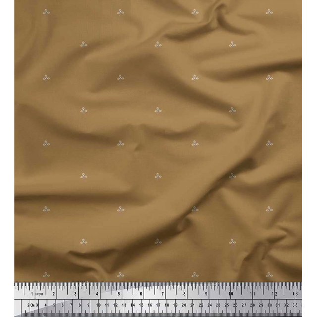 Soimoi Modal Satin Fabric Artistic Leaves Print Fabric by Yard 42 Inch Wide
