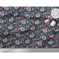thumbnail image 3 of Soimoi Polyester Crepe Fabric Leaves & Floral Block Fabric Prints by Yard 52 Inch Wide, 3 of 3