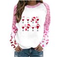 thumbnail image 2 of TIMIFIS Chandails de Noël pour Femmes 2024 Hiver Manches Longues Col Rond Imprimé Verre de Vin Chapeau du Père Noël Chandails à Enfiler Hauts Cadeaux pour Femmes pour Noël, 2 of 4