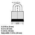 thumbnail image 2 of Cadenas Master Lock en acier laminé large 1DLH, anse de 2 po (51 mm), 2 of 6