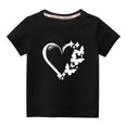 thumbnail image 1 of vdgthytj T-Shirts de la Saint-Valentin pour Tout-Petits Garçons Filles, Enfants, Col Rond Imprimé, Manches Courtes, Hauts, T-Shirt Graphique, Blouse, 1 of 6