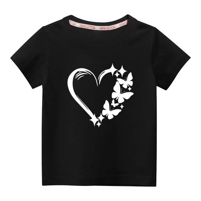 vdgthytj T-Shirts de la Saint-Valentin pour Tout-Petits Garçons Filles, Enfants, Col Rond Imprimé, Manches Courtes, Hauts, T-Shirt Graphique, Blouse