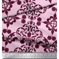 thumbnail image 2 of Soimoi Crepe Silk Fabric Moroccan Damask Decor Fabric Printed Yard 42 Inch Wide, 2 of 3