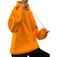 thumbnail image 1 of LUXUR Hommes Sweat à Capuche Manches Longues Casual Hiver Orange S, 1 of 3