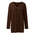 thumbnail image 4 of 2025 Womens Lightweight Open Front Plus Size Womens Sweaters Cardigans Summer Fall Outwear Womens Plus Cardigans Tops Thin Cover Ups Long Sleeve Sweater Casual Button, 4 of 7