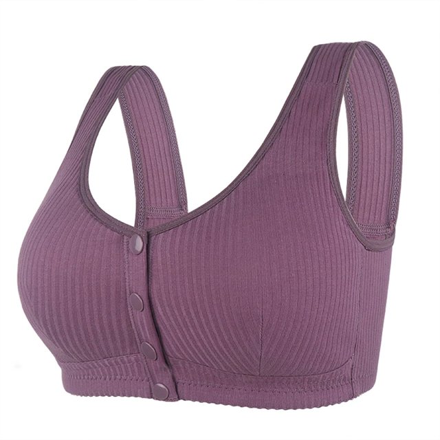 LNGOOR Front Closure Bras For Women Plus Size Full Coverage Bras Front Button Shaping Cup Shoulder Strap Bras Post Surgery Brassiere Sports Bra Wireless Minimizer Extra-Elastic Bra Everyd