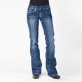 thumbnail image 2 of Pisexur Plus Size Jeans for Women, Relaxed Fit Straight Leg Jeans Curvy Bootcut Mid-Rise Stretch Button Straight Full Length Juniors Jeans, 2 of 6