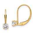 thumbnail image 1 of 14K Yellow Gold White Topaz Earrings - April, 1 of 2