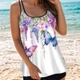 thumbnail image 2 of NIEWTR Tankini Haut pour Femmes, Maillots de Bain à Col Rond, Maillot de Bain Modeste à Effet Ventre Plat, Bretelles Spaghetti, Haut de Tankini (Blanc, G), 2 of 5