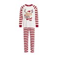 thumbnail image 1 of Faithtur Vêtements de Nuit Parent-Enfant de Noël Col Rond Hauts à Imprimé Elk Pantalons, 1 of 9
