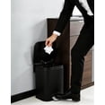 thumbnail image 2 of 12L Black Stainless Steel Step Trash Can – Rectangular Waste Bin with Soft-Close Lid, Removable Inner Bucket, Anti-Slip Base and Modern Fluted Design for Bathroom, Office and Home – 26.5 × 22.3 × 38.8, 2 of 8