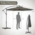 thumbnail image 2 of Costway  10 FT Patio Offset Umbrella w/8 Ribs Cross Base Tilt Grey, 2 of 10