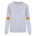 thumbnail image 5 of Frostluinai Chandails Molletonnés d'Automne pour Femmes à Manches Longues Joyeux Action de Grâce Chandails à Enfiler Col Rond Chandails Graphiques Citrouille Amusants, 5 of 5